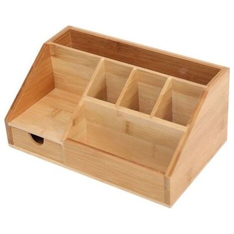 Desktop organizer Legno portapenne Con Cassetto di Stoccaggio Office Organizer - Box di Stoccaggio Desktop di Office scaffale Organizer Per Scrivania in Ufficio. (1/5)