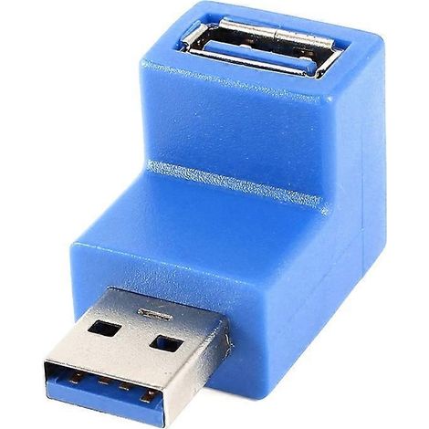 Adaptateur de câble USB 3.0 AM vers USB 3.0 AF avec coude à 90 degrés. (1/4)