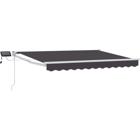 Manuelle Gelenkarmmarkise mit LEDs Anthrazit 2,5 x 2 m