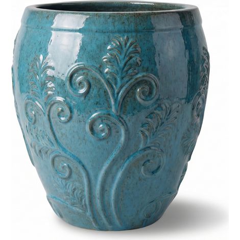 Vaso GAIA 52x58cm blu acciaio