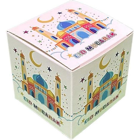 10 Stück Eid Mubarak Geschenkboxen, Süßigkeiten-Organizer, Partytüten für Gäste, Aufbewahrung aus Kraftkarton, 5 verschiedene Größen (1/4)