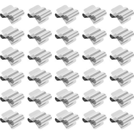 Lot de 30 Clips de Fixation pour Câbles Photovoltaïques, Acier Inoxydable, Double Pince, pour Gestion Sécurisée des Câbles de Panneaux Solaires, Installation Solaire Industrielle (1/5)