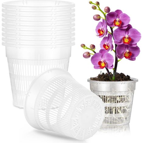 Godets pour Semis,11CM 10PCS Pots de Fleurs avec Trou de Drainage, Pots Semis Plastique, Pots de Fleurs rigides en Plastique Transparent pour Semis, Orchidées, Graines pour Intérieur, Extérieur (1/5)