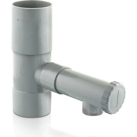 Fitt – Collecteur récupérateur d'eau de pluie Ø50 – Raccord fileté pour arrosage rapide – Installation par découpe – PVC gris