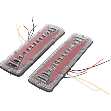 Feu arrière LED 2 pièces IP68 étanche 24V 50000H clignotants stop recul camion remorque barre lumineuse (1/5)