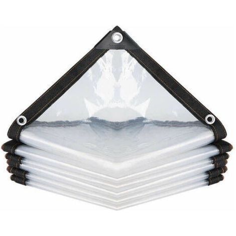 Perforated transparent waterproof tarpaulin. Ultra-lightweight waterproof PE Ripstop tarpaulin (Color: Transparent, Size: 200x400cm) (1/5)