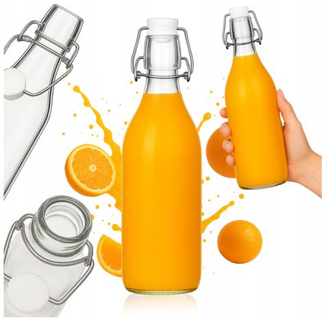 Bottiglia rotonda con clip - 1000 ml