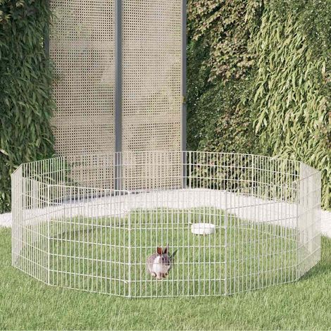 vidaXL Recinto animales corral 12 paneles hierro galvanizado 54x60 cm (1/5)