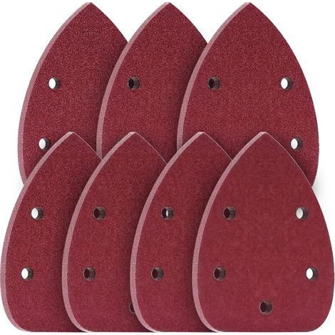 Papier a Poncer Triangulaire 10 x 40/60/80/120/180/240/400 Disque Abrasif Triangle 70 Pièces pour Ponceuse (1/5)