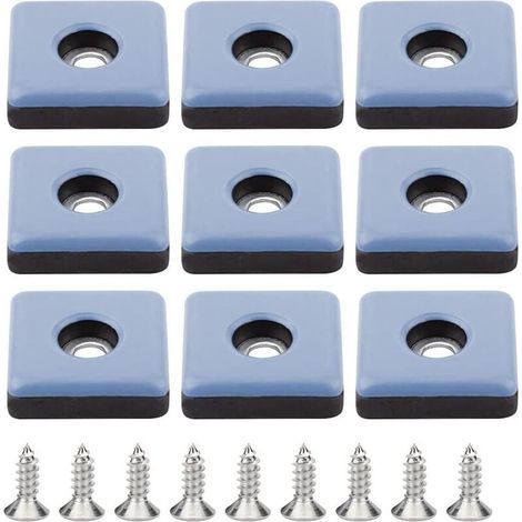 24 Pieces Patins Meubles Téflon 25mm Pied de Chaise avec Vis Patins en Téflon PTFE Tampon Chaise Patin Glisseur Pied de Chaise à Visser Carrés pour Bureau Chaise Sol en Bois Carrelage (1/5)