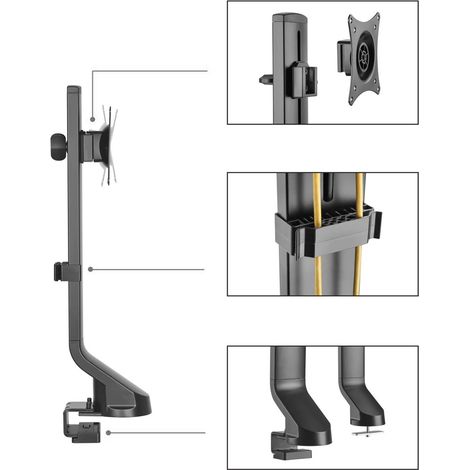 Soporte de Escritorio para Pantalla de 17-32" con gestión de Cables Maclean Brackets MC-853 (1/3)