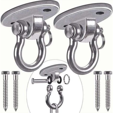 Hängematten-Befestigungsset, 2-teilig, robuste Deckenhaken aus Edelstahl 304, Aufhängehaken, Yoga, Hängematte, Hängesessel (1/5)