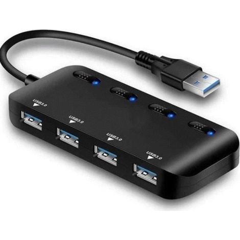 Hub USB 3.0 - Multifunzionale con 4 porte - Protezione da sovratensione - Ricarica intelligente (1/5)