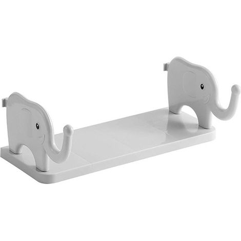 Etagère Murale Perforée - Porte-Objets Multifonctionnel Pour Salle De Bains - Acier Peint Gris - Fixation Murale - 1 Pièce