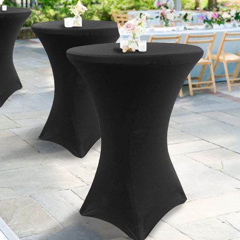 SWANEW Copertine da tavolo in piedi Hussen Coprine da tavolo da allungamento 1x Ø60 cm/nero (1/5)