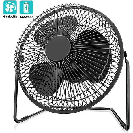 8-Zoll-Miniatur-Tischventilator mit leisem USB-Anschluss aus Metall – Schwarz