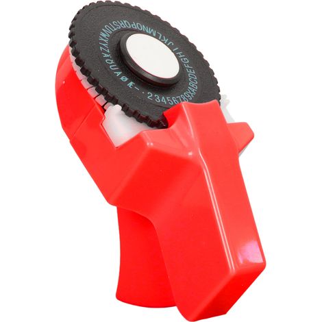 Mini imprimante d'étiquettes manuelle, portable et ergonomique, avec ruban d'étiquettes, idéale pour le scrapbooking et le bricolage, rouge. (1/5)