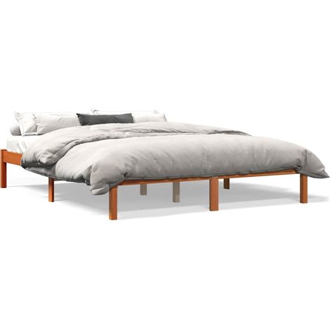 Maison Exclusive - Giroletto senza Materasso Marrone Cera 150x200 cm Legno di Pino (1/5)