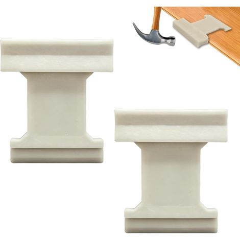 2pcs Outils De Revêtement De Sol Stratifié 4 en 1,Bloc De Frappe pour Vinyle à Clic pour La Rénovation De La Maison,Projet De Bricolage,Réparation De Rainures U V Et L Inclinées (1/5)