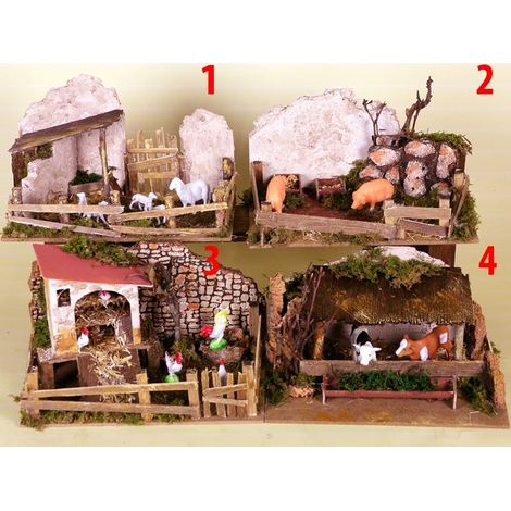 RECINTO CON ANIMALI 20X12X11CM ACCESSORI PRESEPE