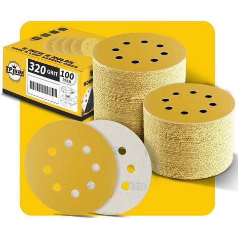 Schleifscheiben 125mm 8 Loch 320 Körnung Klett 100 P 320 - 100 Pack (1/5)
