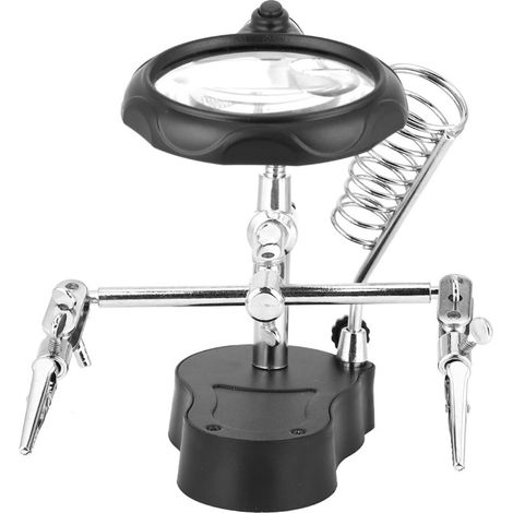 Reparaturständer mit Lupe, Zusatzklemme und LED-Leuchte für den Schreibtisch TE-801 (1/5)