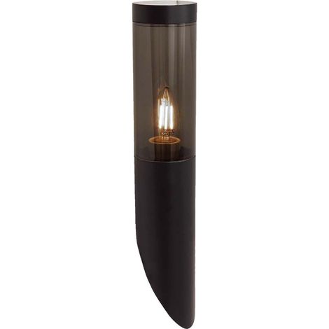 V-TAC LED Gartenlampe E27 Lampenfassung Stahl Rauchglas Schwarz Diagonale Befestigung IP44 (1/5)