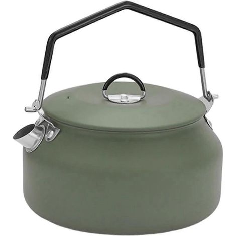 Bouilloire de camping en acier inoxydable de 1 L pour les voyages en plein air, cafetière légère, fait bouillir l'eau en toute sécurité et écologique (1/5)