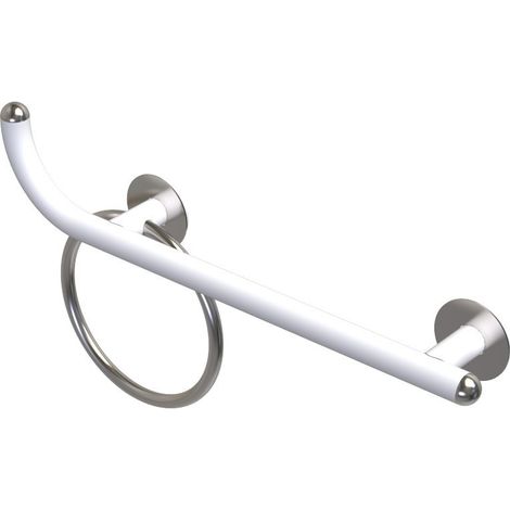 Maniglia di sicurezza disabili cm60 sinistra giotto inox bianco opaco (1/3)