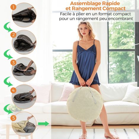 Sauna vapeur portable gris 1 à 2 personnes avec générateur 1000 W de 3 L et structure pliable pour maison, chambre et salle de bain (1/5)