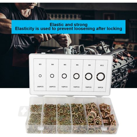 Rondelles Grower Ressort Acier 800 Pièces Kit Fixations Quincaillerie Boîte de Rangement (1/5)