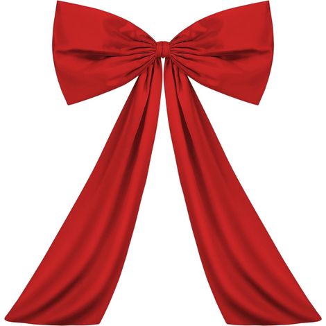 Nœud Décoratif - 60 x 27 cm - Pour Arbre de Noël, Guirlande ou Mur - Rouge - 1 Pièce (1/5)