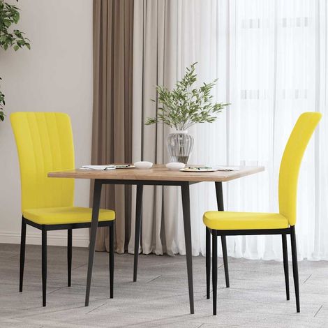 Lot de 2 Chaises de salle à manger - Chaises à dîner Jaune moutarde Velours BV930501 - BonneVie (1/5)