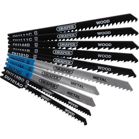 Draper 10-Piece Assorted BIM and HCS Jigsaw Blade Set for Wood and Metal (Model 43470)