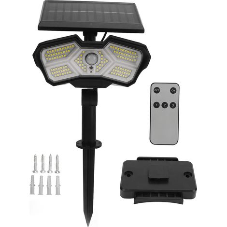 Projecteurs solaires extérieurs 128LED 2 modes de luminosité réglables étanches 2400mah lampes de jardin pour maison parc (1/5)
