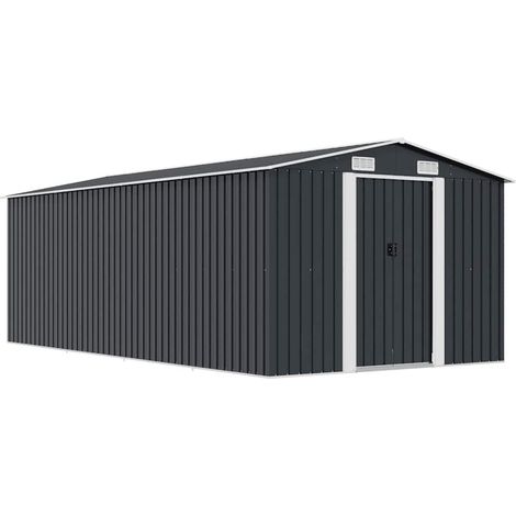 Abri de jardin-Remise Cabane pour outils 257x489x181 cm Métal Anthracite (1/5)
