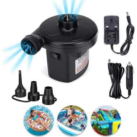 Pompe à air électrique Portable DC 12v / AC 230 240v Gonfleur électrique à Remplissage Rapide Pompe de gonflage d'air pour Matelas d'air Gonflable Coussin de Jouet Piscine Lit Flottant (1/5)
