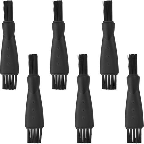 Juego de 6 brochas de afeitar - Cepillo de limpieza eléctrico de doble cara. Ideal para eliminar vello, suciedad y polvo (negro). (1/4)