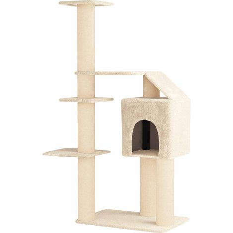 Albero per gatti con pali per graffiare in sisal Crema 183 cm vidaXL (1/5)