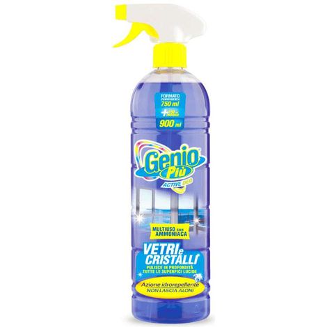 Genio Vetri Detergente Multiuso Spray 900 ml per Vetrate e Superfici Lucide