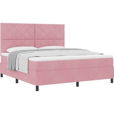 Maison Exclusive - Letto a molle con testiera Rosa 180 x 200 cm Velluto (1/5)