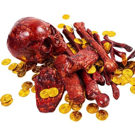 Decoration Lebensgroßes Schädel Knochenset Halloween Deko (1/5)