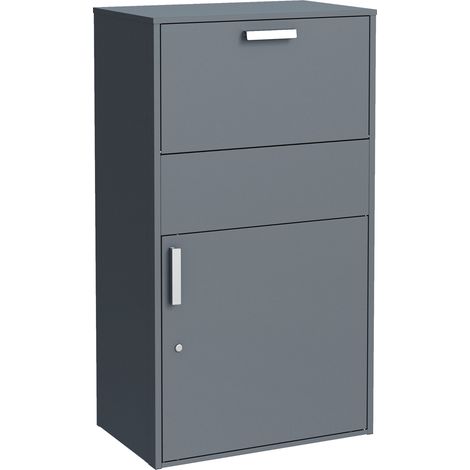 Zelsius Paketbox, Anthrazit RAL 7016, pulverbeschichteter Stahl, mit Rückholsperre (1/5)