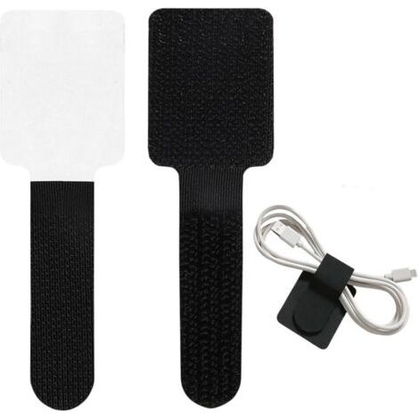 Pair Kit Gestion Câbles - 50 pièces, Kit Gestion Câbles Autocollants Noir - Réutilisable (1/5)