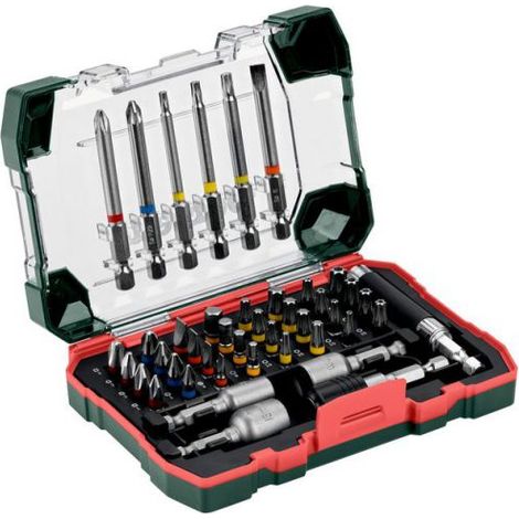 Jeu d'accessoires pour visseuse – 43 pièces embouts et douilles – Clé à douille magnétique – Boîtier robuste Metabo