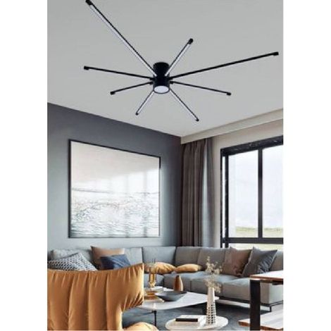 TrAdE Shop Traesio - Lampadario Soffitto Led 43w Plafoniera Moderna Nero Luce 6500k 3000k 4000k Pn-27n - -Bianco Freddo -
