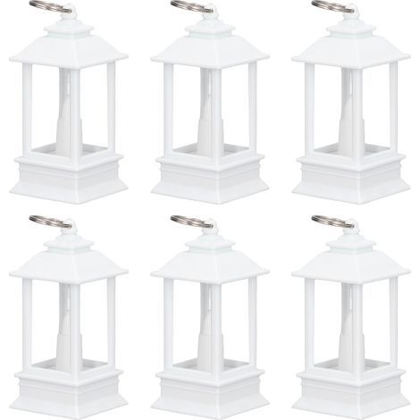 Lot de 6 lampes décoratives Ramadan en forme de maison, carillon éolien en plastique, veilleuse suspendue pour cheminée (1/5)