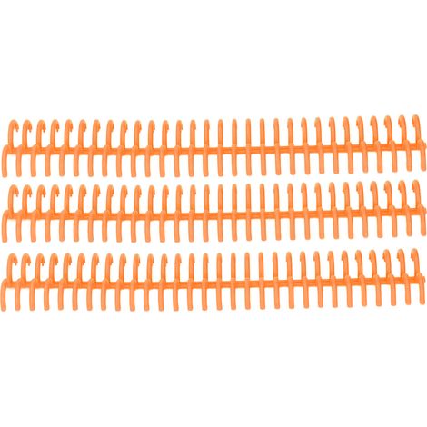 Lot de 10 anneaux de reliure à feuilles mobiles, 30 trous, diamètre intérieur 22 mm, en plastique résistant à l'usure, couleur orange. (1/5)