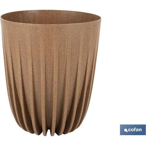 Pot avec filtre de drainage rayé couleur marron WPC Ø 390x463 mm 39,6 L (1/4)