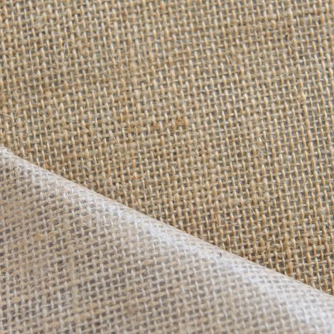 Homemaison – Tissu toile de jute enduite 380g/m2 – Largeur 35 cm – Finition enduite pour résistance à l'humidité – Idéal pour projets décoratifs